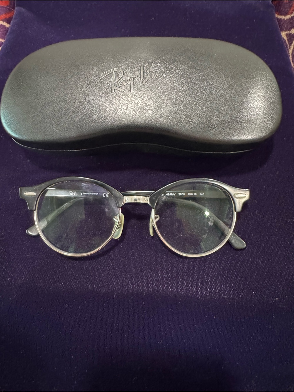 Ray-Ban Round Metal Eyeglasses in Silver and Black